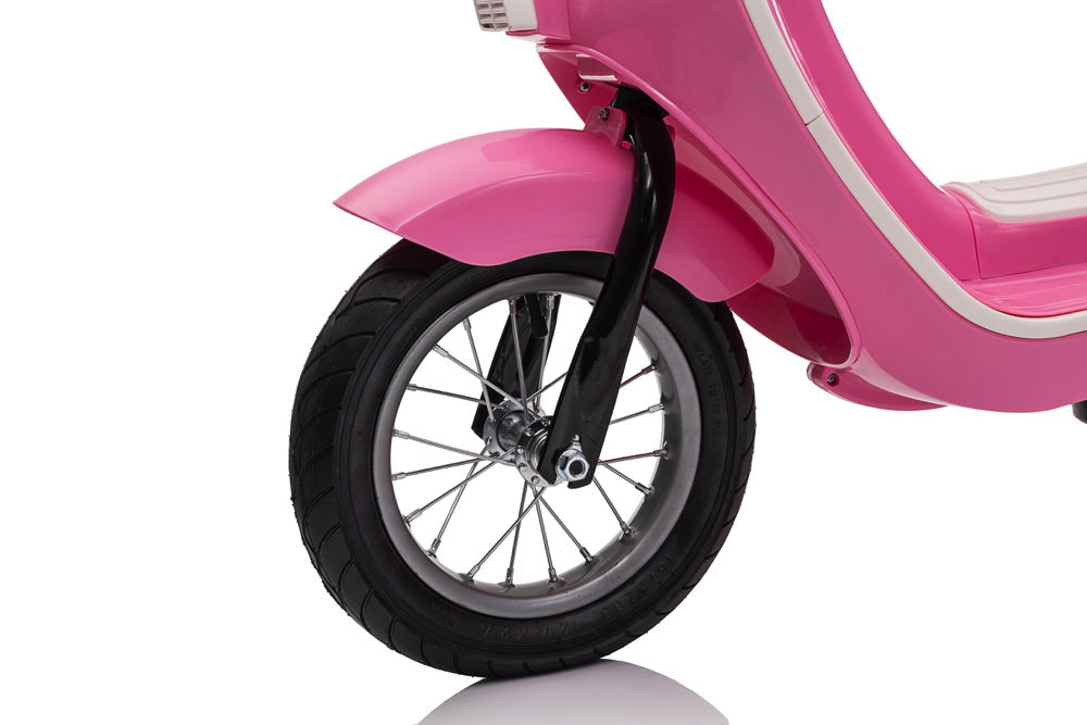 24V Electric Kids Scooter - 350W Motor with 12" Air Tires (Pink)