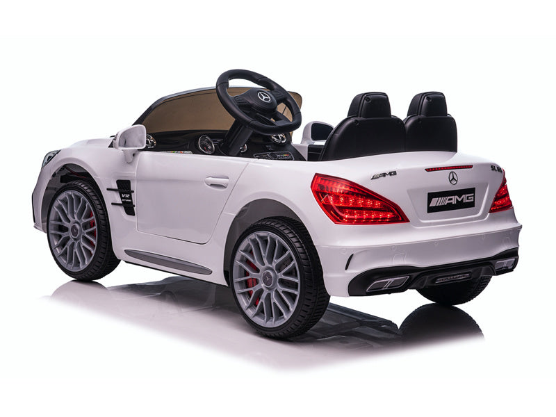 Licensed Mercedes-Benz SL65 AMG 12V Kids Electric Car - Compact Convertible (White)