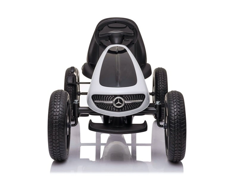 Licensed Mercedes-Benz Pedal Go-Kart - Chain Drive with Hand Brake (White)