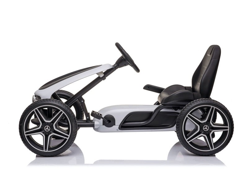 Licensed Mercedes-Benz Pedal Go-Kart - Chain Drive with Hand Brake (White)