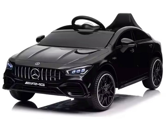 Licensed Mercedes-Benz CLA 45 S AMG 12V Kids Electric Car - 4WD Sport Sedan (Black)