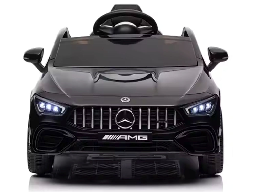 Licensed Mercedes-Benz CLA 45 S AMG 12V Kids Electric Car - 4WD Sport Sedan (Black)