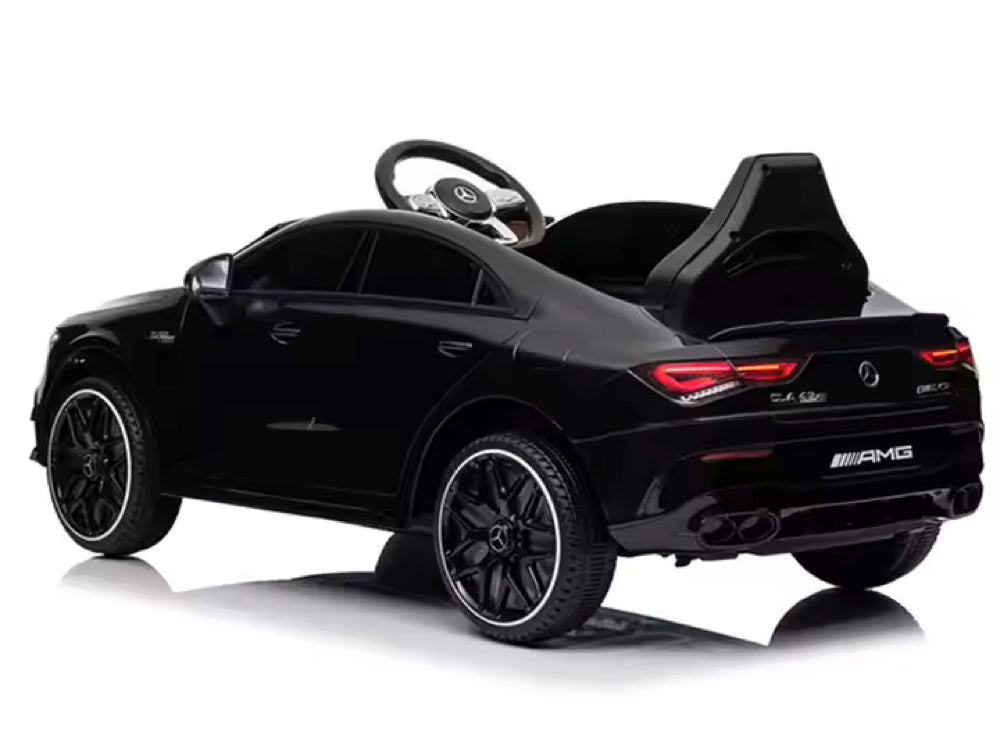 Licensed Mercedes-Benz CLA 45 S AMG 12V Kids Electric Car - 4WD Sport Sedan (Black)