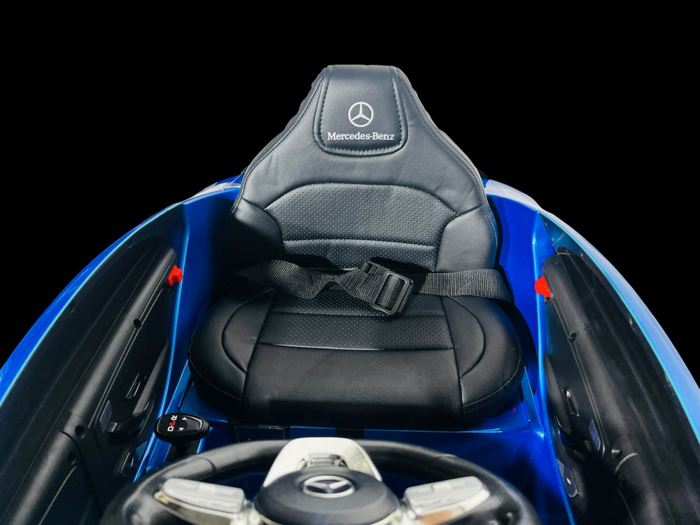 Licensed Mercedes CLA 45 S AMG 12V Kids Electric Car - 4WD Luxury Sedan (Blue)